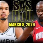 San Antonio Spurs vs Houston Rockets Full Game Highlights – March 8, 2026 | NBA Season