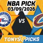 Philadelphia 76ers vs Cleveland Cavaliers Pick 3/9/26 NBA Pick Prediction