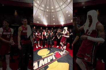 Locker Room Vibes Post Win! 🔥 #miamiheat #nba #bts