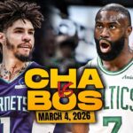 Charlotte Hornets vs Boston Celtics Full Game Highlights | Mar 4, 2026 | FreeDawkins