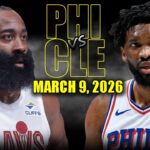 Cleveland Cavaliers vs Philadelphia 76ers Full Game Highlights – March 9, 2026 | NBA Season
