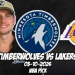Minnesota Timberwolves vs Los Angeles Lakers 3/10/26 NBA Free Picks & Prediction | NBA Betting Tips