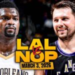 Los Angeles Lakers vs New Orleans Pelicans Full Game Highlights | Mar 3, 2026 | FreeDawkins
