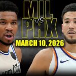 Milwaukee Bucks vs Phoenix Suns Full Game Highlights – March 10, 2026 | NBA Season