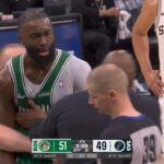 Jaylen Brown ejected and has to be held back from refs after no call vs Spurs 😳