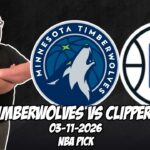 Minnesota Timberwolves vs Los Angeles Clippers 3/11/26 NBA Free Picks & Prediction | NBA Tips