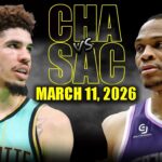 Charlotte Hornets vs Sacramento Kings Full Game Highlights – March 11, 2026 | NBA Season