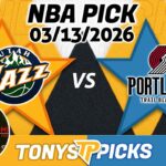 Utah Jazz vs Portland Trail Blazers Pick 3/13/26 NBA Pick Prediction
