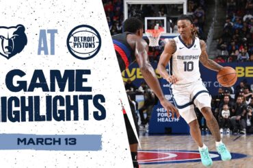 Memphis Grizzlies Highlights vs  Detroit Pistons (3/13/26)