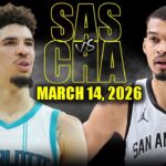 San Antonio Spurs vs Charlotte Hornets Full Game Highlights - March 14, 2026 | NBA Highlights