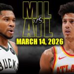 Milwaukee Bucks vs Atlanta Hawks Full Game Highlights - March 14,  2026 | NBA Season