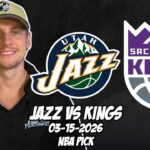 Utah Jazz vs Sacramento Kings 3/15/26 NBA Free Picks & Prediction | NBA Betting Tips
