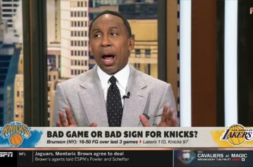 FIRST TAKE | "I'm very concerned about NYK" - Stephen A. on Luka, Lakers DESTROY Knicks without Bron