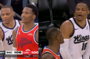 Russell Westbrook taunting Clippers and has words for Kris Dunn "You a nobody"