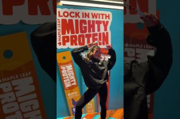 Raptors fans showing love at the Maple Leaf Foods Mighty Protein Sticks activation. 💪