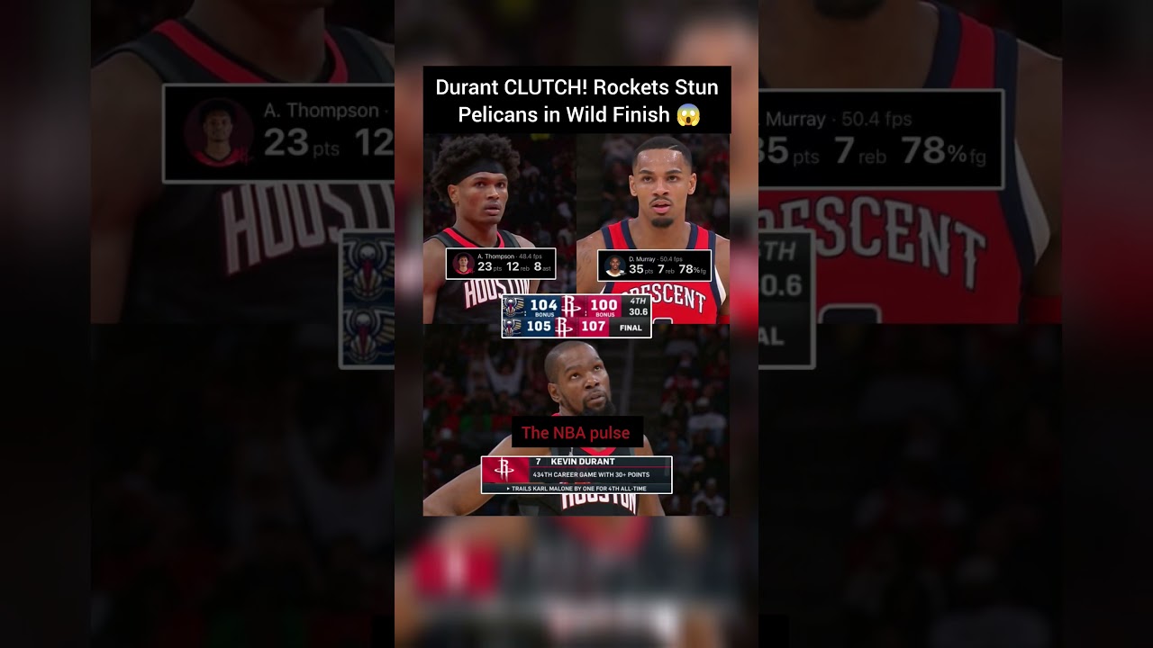 Durant CLUTCH! Rockets Stun Pelicans in Wild Finish 😱#nbashorts #nba #basketball #sports #usa #uk