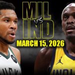 Milwaukee Bucks vs Indiana Pacers Full Game Highlights – March 15, 2026 | NBA Season