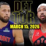 Detroit Pistons vs Toronto Raptors Full Game Highlights – March 15, 2026 | NBA Season