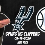 San Antonio Spurs vs Los Angeles Clippers 3/16/26 NBA Free Picks & Prediction | NBA Betting Tips