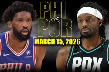 Philadelphia 76ers vs Portland Trail Blazers Full Game Highlights – March 15, 2026 | NBA Season