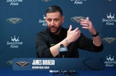 James Borrego recaps team win, Dejounte Murray | Pelicans-Raptors Postgame Interview 3/11/26