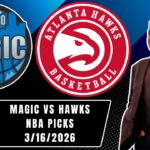 NBA Picks - Magic vs Hawks Prediction, 3/16/2026 Best Bets, Odds & Betting Tips | Docs Sports
