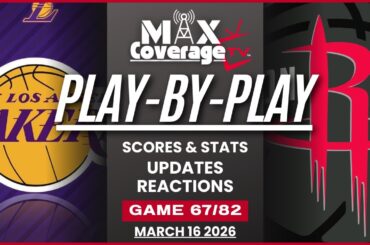 🔴LIVE - Los Angeles Lakers vs Houston Rockets - Play-By-Play & Reactions (3/16/26)