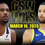 Golden State Warriors vs Washington Wizards Full Game Highlights – March 16 2026 | NBA Season