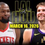 Los Angeles Lakers vs Houston Rockets Full Game Highlights – March 16, 2026 | NBA Season