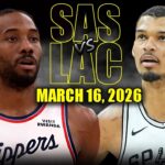San Antonio Spurs vs Los Angeles Clippers Full Game Highlights – March 16, 2026 | NBA Season
