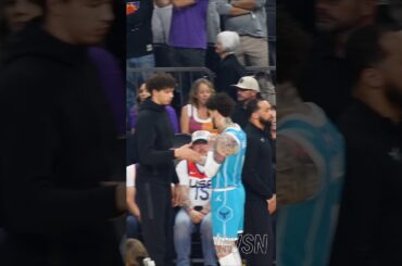Whole lotta motion🤝🏀 #LaMeloBall #Charlotte #Hornets #Basketball #Melo #Pregame #Handshakes #GVSN