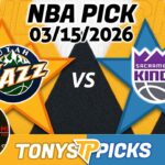 Utah Jazz vs. Sacramento Kings Pick 3/15/26 NBA Pick Prediction