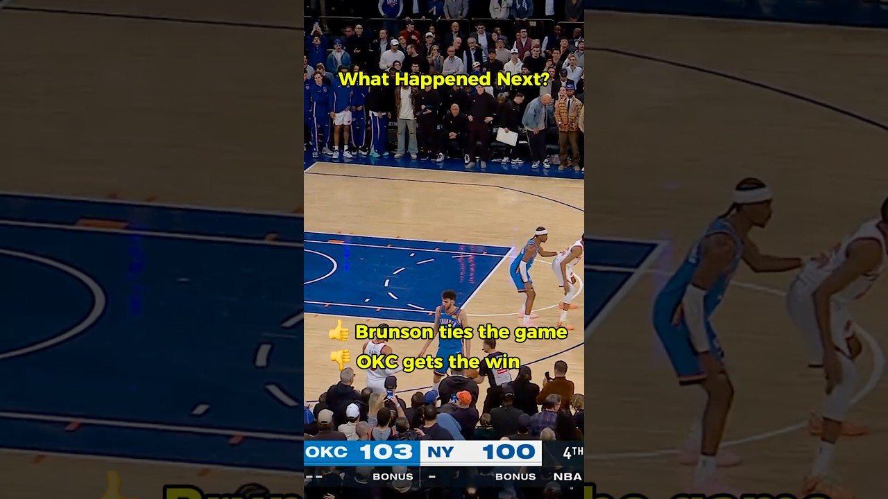 ONE SHOT 🧊 New York vs OKC - Guess the Ending! #nba #whathappenednext #nbahighlights #sports #clutch