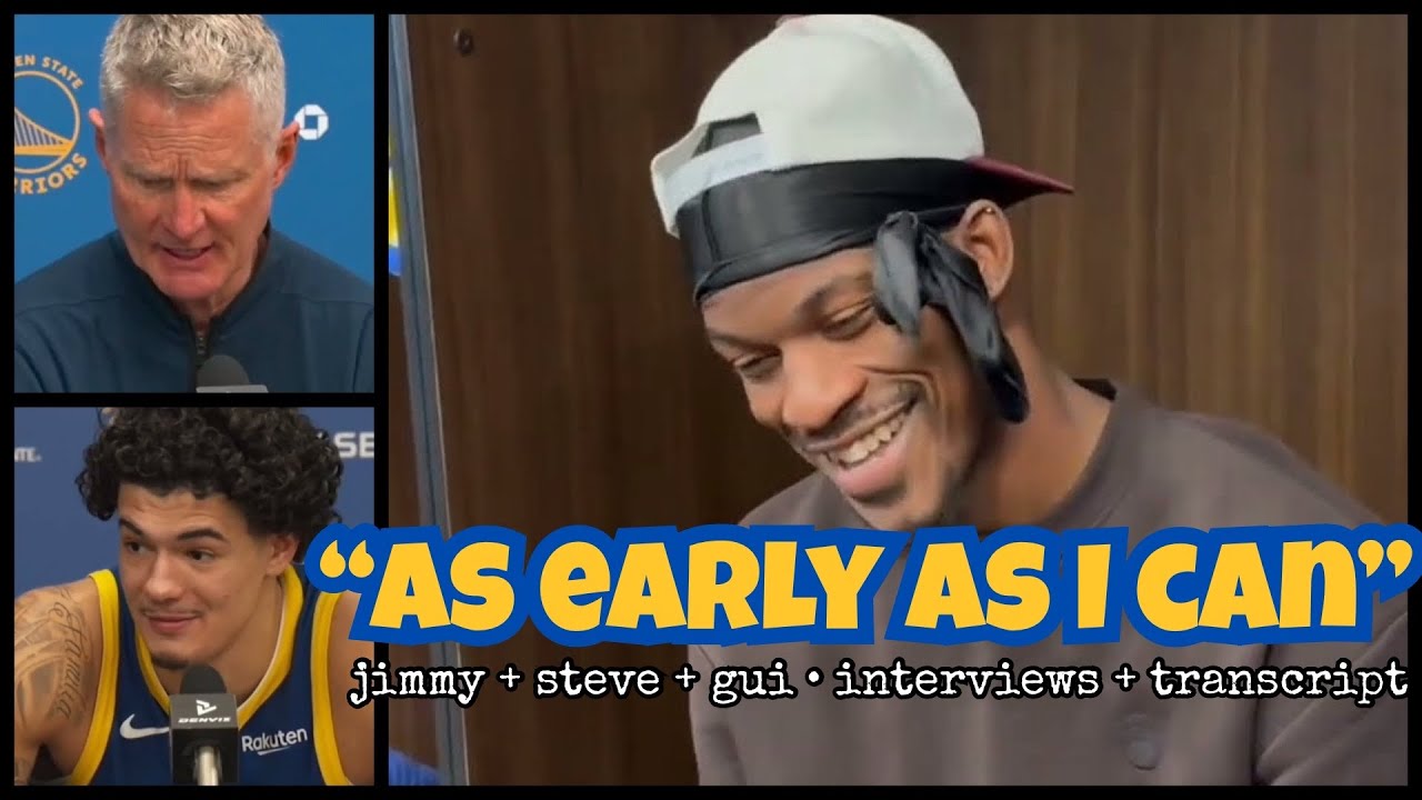 JIMMY BUTLER flies in to see Warriors: “I promise I’m trying to get back there”; KERR+GUI SANTOS/NYK