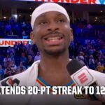 Shai Gilgeous-Alexander on keeping 20-PT streak alive vs. the Timberwolves | NBA on ESPN