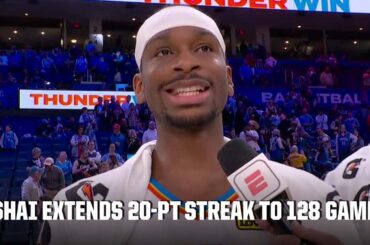 Shai Gilgeous-Alexander on keeping 20-PT streak alive vs. the Timberwolves | NBA on ESPN