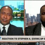 FIRST TAKE | Kendrick Perkins reacts to Stephen A. QUITTING on the Knicks 😳 ‘No faith in the East!