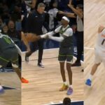 Jaden McDaniels throws ball at Devin Booker after steal & Book throws it back 😂