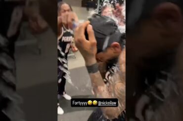 The fellas got Nickeil good on his career night 🤣💦 #hawks #nba #nickeilalexanderwalker