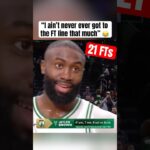 Jaylen Brown shocked he shot 21 FTs 🤣