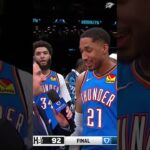 Played together from start to finish 🤝Wiggs and Payton join Nick following the W 🎤 #okcthunder