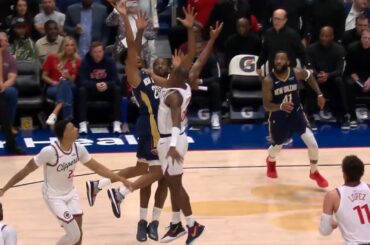 Trey Murphy Ends Half w/ Absolute Rainbow vs. Clippers