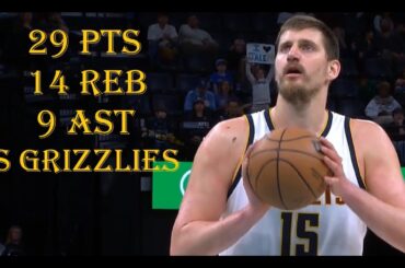 Nikola Jokic 29 Pts 14 Reb 9 Ast Denver Nuggets vs Memphis Grizzlies  HIGHLIGHTS