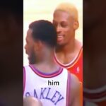 #dennisrodman confronts Oakley while supporting #scottiepippen #chicagobulls #NBA #fyp #basketball