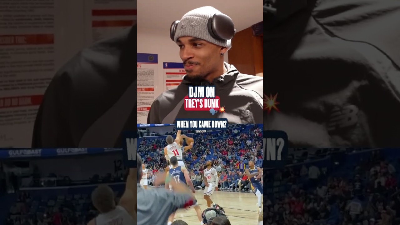 Dejounte Murray talks Trey Murphy III fastbreak dunk #pelicans #nba #highlights
