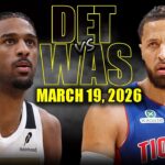 Detroit Pistons vs Washington Wizards Full Game Highlights – March 19, 2026 | NBA Season