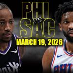 Philadelphia 76ers vs Sacramento Kings Full Game Highlights – March 19, 2026 | NBA Season