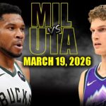 Milwaukee Bucks vs Utah Jazz Full Game Highlights – March 19, 2026 | NBA Season
