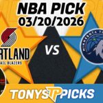 Portland Trail Blazers vs Minnesota Timberwolves Pick 3/20/26 NBA Pick Prediction