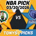 Boston Celtics vs Memphis Grizzlies Pick 3/20/26 NBA Pick Prediction